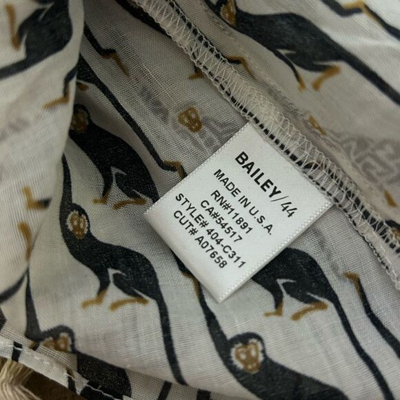 Bailey/44 Anthro Juniper Monkey Print Rope Tie Halter Top Breathable Blouse XS - Picture 11 of 13